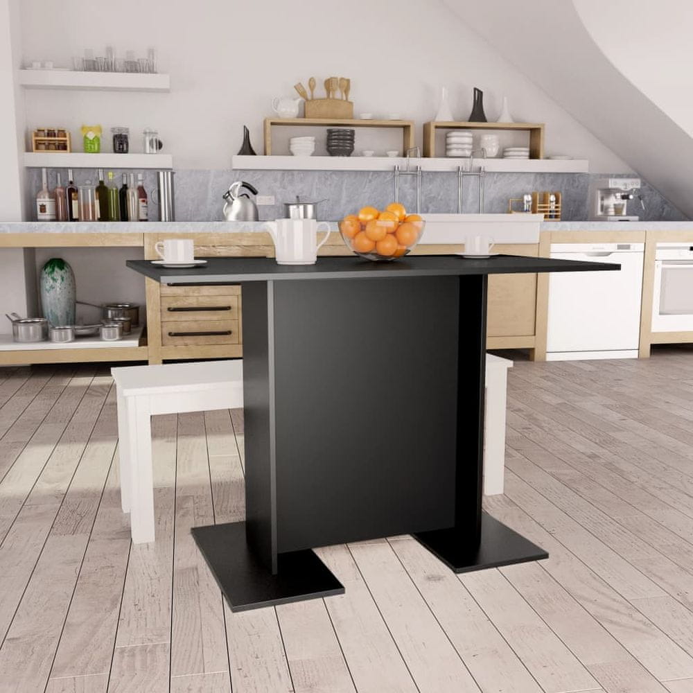 Vidaxl Jedálenský stôl čierny 110x60x75 cm drevotrieska